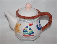Ceramic Tea Pot w Beach Theme Design China