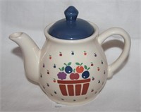 New Avenues Orchard Blueberry Ceramic Tea Pot
