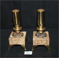 Made In Israel Candle Stick Holders w Marble Squar