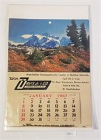 1967 Advertising Calendar Wm. Davis Jr. & Co. Fuel