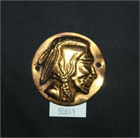 Brass Emblem w Indian Head Design