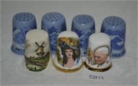 (7) Thimble Collectors Lot - Currier & Ives, Pope,