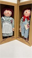 1998 APPLAUSE RAGGEDY ANN AND ANDY DOLLS IN BOX