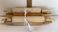 6PC VINTAGE WOOD ROLLING PIN LOT