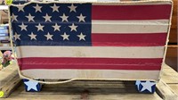 HANDPAINTED AMERICAN FLAG WOODEN  BOX