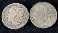 1899 & 1921 MORGAN SILVER DOLLARS