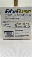 NEW 20 ROLLS PAPERLESS DRYWALL TAPE BY FIBAFUSE