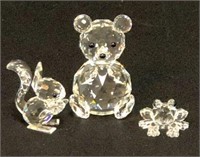 Swarovski Crystal Bear, Squirrel & Frog