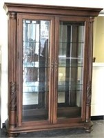 Lighted Display Cabinet with Beveled Glass Doors