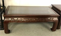 Asian Display Coffee Table with Beveled Glass