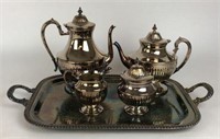 Silver on Copper Tea Service