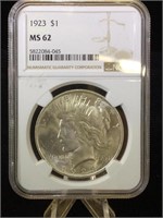 1923. NGC MS62 Silver Peace Dollar