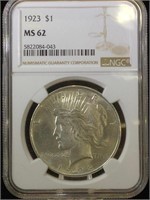 1923  NGC MS62 Silver Peace Dollar