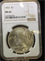 1923.  NGC MS62  Silver Peace Dollar
