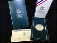 1990 US Eisenhower Centennial U Silver Dollar, w/
