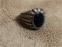 Black Stone Inlay Ring Size 8