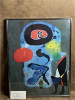 Joan Miro "Red Sun" Framed and Matted