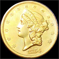1854 $20 Gold Double Eagle UNCIRCULATED