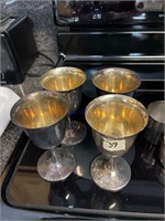 4 Sheridan plated goblets
