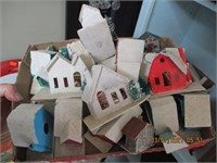 Box Flat of Vtg. Japan Cardboard Xmas Houses