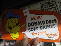 Porcelain Donald Duck Soft Drink Sign