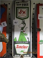Porcelain Sinclair S & H Stamp Sign