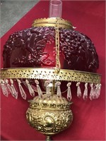 Awesome chandelier w/ red glass-(PICK-UP ONLY)