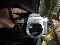 Misc. Camera Lot-Pentax Camera,Lens,Flash,Bag