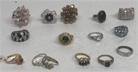 Costume jewelry ring group nice collection