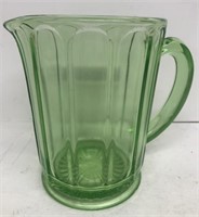 Green Depression hazel atlas milk pitcher