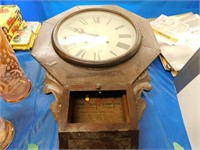 ATKINS HANGING SCHOOL CLOCK NEEDS REPAIR