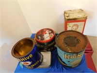 6 TINS - BEE HIVE, CANADIAN HONEY, COOKIE TINS