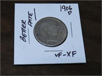 1906 d VF-XF Better Date Barber Quarter Dollar