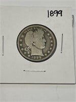 1899 Fine Grade Barber Quarter Dollar