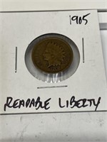 1905 Readable Liberty Indian Head Cent