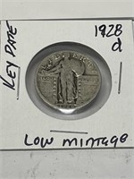 1928 d KEY DATE Standing Liberty Quarter Dollar