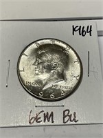 1964 GEM BU Kennedy 90% Silver Half Dollar