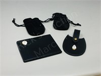 3- Swarovski items- Tie Pins, luggage tag, wallet