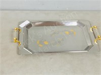 ornate silver plate serving tray