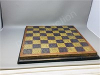 chess set & board- brass / enamel pcs