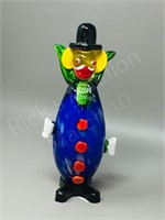 end of day art glass clown- 10" tall