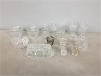 misc shot glasses, crystal & glass items