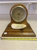 English Mantle Clock w/ Faux Scrimshaw