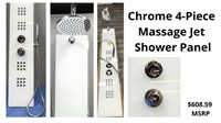 Bathroom Accessory - Chrome 4pc Massage Jet Shower