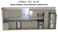 Kitchen Cabinets- Stone Harbor Grey 13pc. - 10' x
