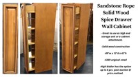 Sandstone Rope Solid Wood Spice Drawer Wall Cabine