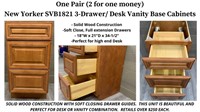 New Yorker SVB1821 3-Drawer/ Desk Vanity Base Cabi