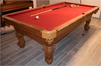 Oak Serpentine Pool Table