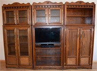 Large Oak Entertainment Center - 3pc