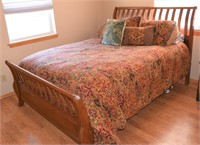 Oak Sleigh Bed